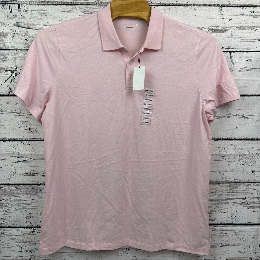Axist Polo Shirt Men's Pink 3 Button Cotton Blend Slim Fit‎ 🆕 [Size XXL] NWT